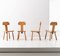 Brutalist Hand Carved Wooden Chairs, 1950s, Set of 4, Image 1