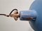 Lámpara colgante industrial de chapa esmaltada en azul, años 60, Imagen 4