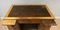 Scrivania in quercia marrone dell'inizio del XX secolo con ripiano in pelle con nove cassetti e scorrevole, Immagine 14