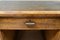 Early 20th Century Brown Oak Desk in Leather Top with Nine Drawers & Writing Slide 6