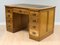 Early 20th Century Brown Oak Desk in Leather Top with Nine Drawers & Writing Slide 1