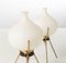 Brass and Flame Glass Table Lamps by Angelo Lelli for Furniture, 1950s, Set of 2 2