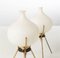 Brass and Flame Glass Table Lamps by Angelo Lelli for Furniture, 1950s, Set of 2, Image 2