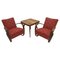 H 269 Armchairs and Spider Table by Jindrich Halabala, 1940s, Set of 3 1