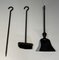 Modernist Fire Tools and Stand in Steel and Brass in the style of Jacques Adnet, 1970s, Set of 4, Image 8