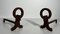 Modernist Chenets in Wrought Iron in the style of Jacques Adnet, 1950s, Set of 2 3