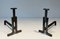 Modernist Cast Iron and Wrought Iron Chenets, 1950s, Set of 2 1