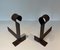 Modernized Wrought Iron Chenets, 1940s, Set of 2 5