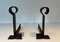 Modernized Wrought Iron Chenets, 1940s, Set of 2 12