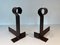 Modernized Wrought Iron Chenets, 1940s, Set of 2 2