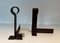 Modernized Wrought Iron Chenets, 1940s, Set of 2 3