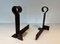 Modernized Wrought Iron Chenets, 1940s, Set of 2 4