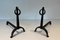 Wrought Iron Chenets in the style of Jacques Adnet, 1950s, Set of 2, Image 3