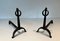 Wrought Iron Chenets in the style of Jacques Adnet, 1950s, Set of 2 12