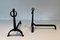 Wrought Iron Chenets in the style of Jacques Adnet, 1950s, Set of 2, Image 5