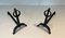 Wrought Iron Chenets in the style of Jacques Adnet, 1950s, Set of 2 4