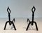 Modernist Wrought Iron Chenets, 1950s, Set of 2 1