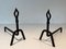 Modernist Wrought Iron Chenets, 1950s, Set of 2 3