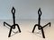 Modernist Wrought Iron Chenets, 1950s, Set of 2, Image 3