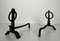 Modernist Chenets in Wrought Iron in the style of Jacques Adnet, 1950s, Set of 2 6