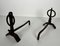 Modernist Chenets in Wrought Iron in the style of Jacques Adnet, 1950s, Set of 2 10