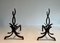 Wrought Iron Andirons by Raymond Subes, 1940s, Set of 2 1