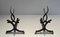 Wrought Iron Andirons from Raymond Subes, 1940s, Set of 2, Image 3