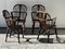 Windor Armchairs in Carved Wood, 1850s, Set of 4 2