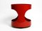 Table d'Appoint Space Age Ronde Rouge de Opal avec Plateau en Verre Fumé, 1970s 3