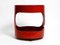 Space Age Round Red Side Table with Smoked Glass Top from Opal, 1970s 4