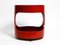 Space Age Round Red Side Table with Smoked Glass Top from Opal, 1970s, Image 4