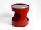 Space Age Round Red Side Table with Smoked Glass Top from Opal, 1970s, Image 1