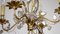 Lámpara de araña de metal y cristal bañado en oro de Maison Bagues, años 70, Imagen 4