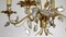 Lámpara de araña de metal y cristal bañado en oro de Maison Bagues, años 70, Imagen 7