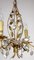 Lámpara de araña de metal y cristal bañado en oro de Maison Bagues, años 70, Imagen 9