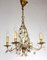 Gold-Plated Metal and Crystal Chandelier from Maison Bagues, 1970s, Image 5