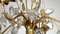 Lámpara de araña de metal y cristal bañado en oro de Maison Bagues, años 70, Imagen 6
