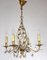 Gold-Plated Metal and Crystal Chandelier from Maison Bagues, 1970s, Image 1