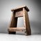 Taburete japonés minimalista Fumidai Steet de madera, años 40, Imagen 7