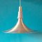 Large Trumpet Ceiling Lamp in Brushed-Gold Aluminum, Denmark, 1970s 1