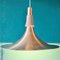 Lampada da soffitto grande a forma di tromba in alluminio spazzolato, Danimarca, anni '70, Immagine 3