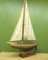 Large Vintage Scratch Built Pond Yacht with Chicken Feed Sack Sail, 1950s 34