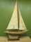 Large Vintage Scratch Built Pond Yacht with Chicken Feed Sack Sail, 1950s 24
