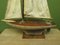 Large Vintage Scratch Built Pond Yacht with Chicken Feed Sack Sail, 1950s 18