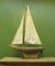 Large Vintage Scratch Built Pond Yacht with Chicken Feed Sack Sail, 1950s 32