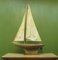 Large Vintage Scratch Built Pond Yacht with Chicken Feed Sack Sail, 1950s 1