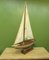 Large Vintage Scratch Built Pond Yacht with Chicken Feed Sack Sail, 1950s 31