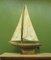 Large Vintage Scratch Built Pond Yacht with Chicken Feed Sack Sail, 1950s 33