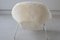 Chaise et Ottomane Womb en Tissu Blanc Fluffy par Eero Saarinen, 1948, Set de 2 13