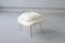 Womb Chair and Ottoman in Fluffy White Fabric by Eero Saarinen, 1948, Set of 2, Image 11